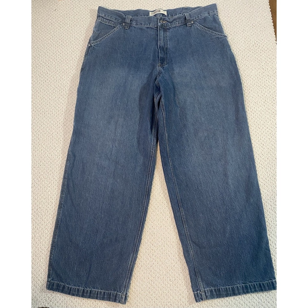 Route 66 Men's‎ Blue Jeans Size 42x32.  EUC. Carpenter Pants.  100% denim/cotton